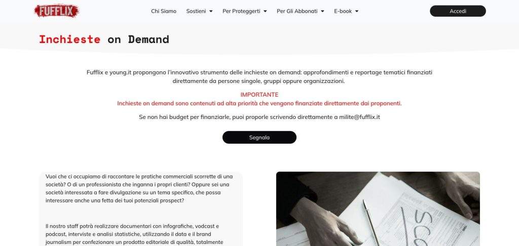 Pagina Inchieste on Demand