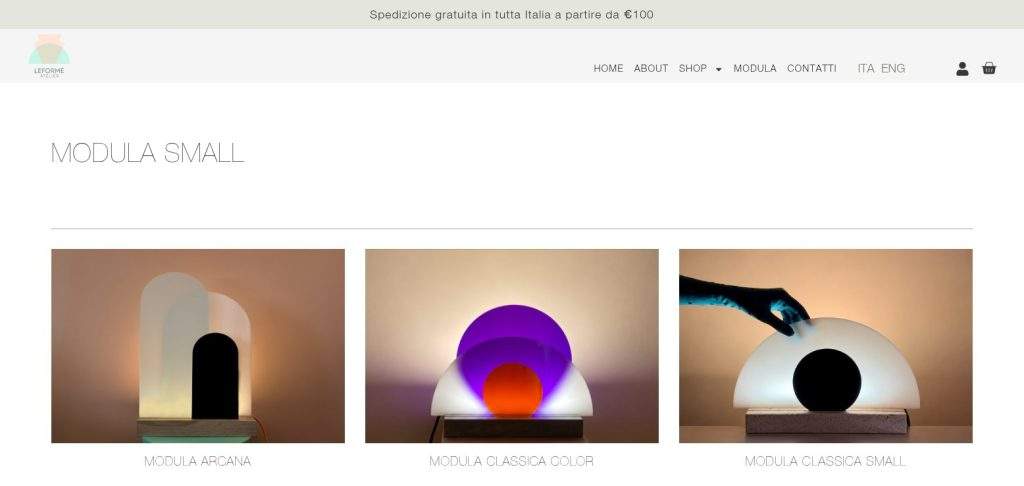 Pagina della linea MODULA Small nello shop