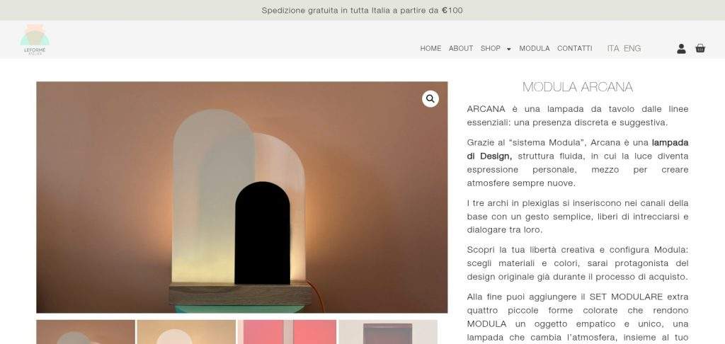 Scheda prodotto della lampada MODULA Arcana