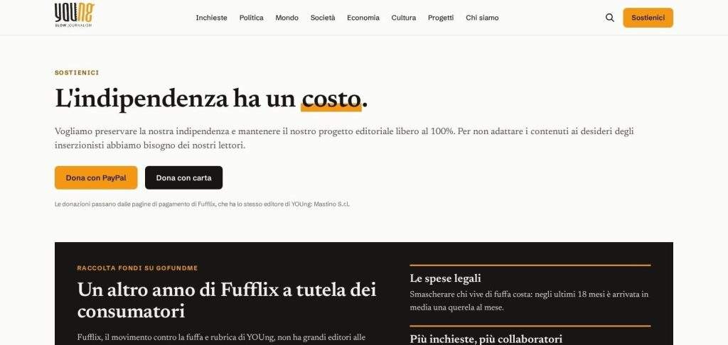 Pagina Sostienici con le donazioni