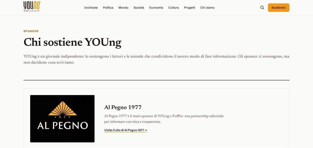 Pagina degli sponsor di YOUng
